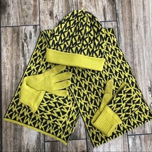 MK LOGO SCRF/HAT/GLOVES SET